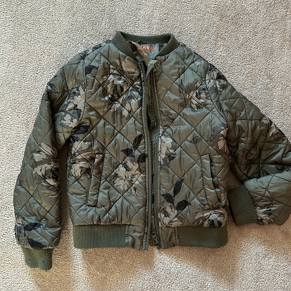 Floral print green bomber jacket - Picture 1 of 6